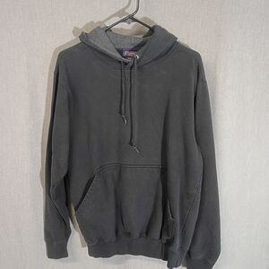 Champs Men's Black Hoodie Size M Double Lined Gray Thermal Hood